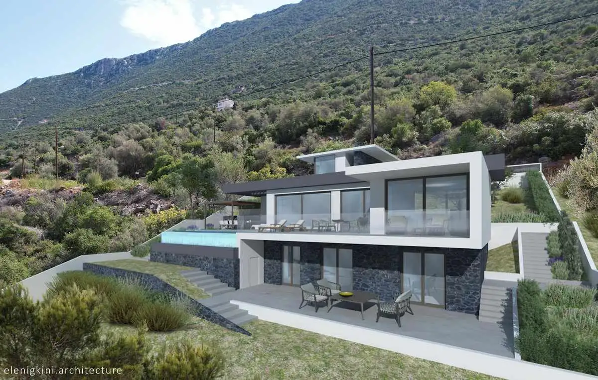 Νέα ιδιωτική κατοικία με υπόγειο και πισίνα στα Σκροπονέρια