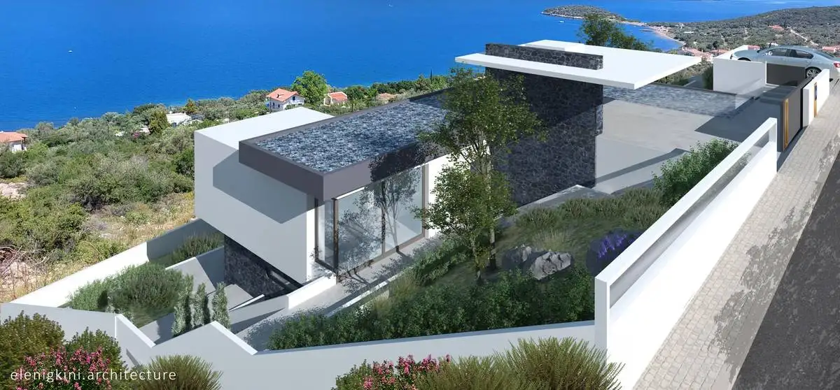 Νέα ιδιωτική κατοικία με υπόγειο και πισίνα στα Σκροπονέρια